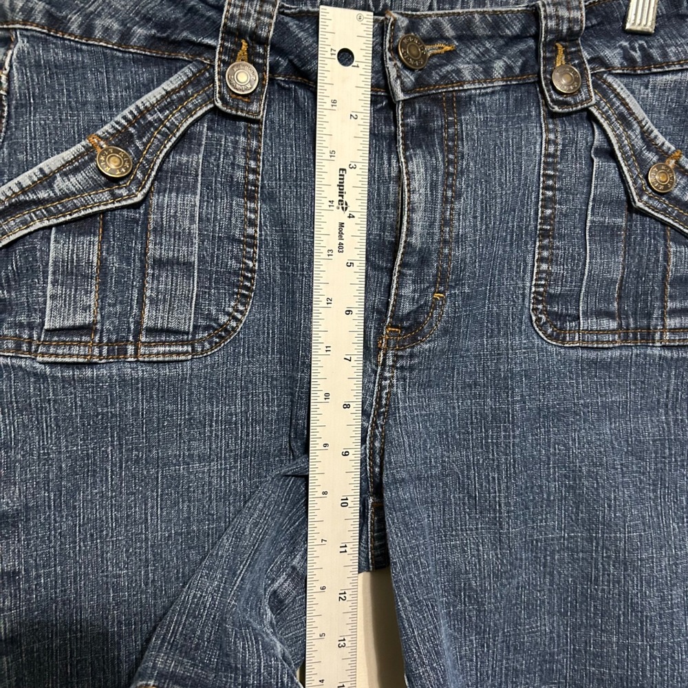 Kikst Jeans Women's Denim Shorts Size 8 Blue Cargo Pockets Y2K Bermuda Casual - Picture 10 of 11